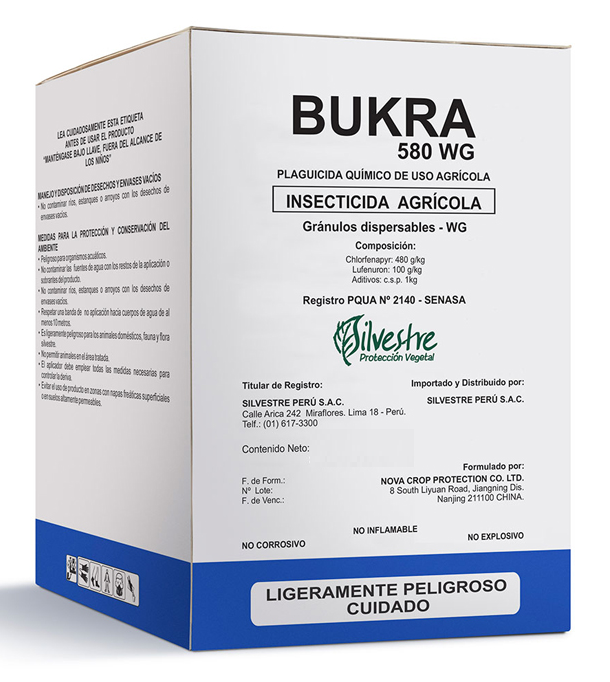 CAJA BUKRA 580 WG X 1 KG (10 SOB. X 100 GR) (Clorfenapyr + lufenuron)