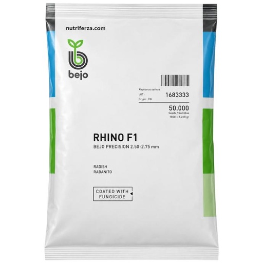 [02BEJ020] RABANITO BEJO RHINO F1 X 50 MIL SEMILLAS -2.50-2.75