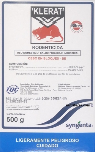 [04TQC032] KLERAT BLOQUE X 500 GR (Brodifacouma)