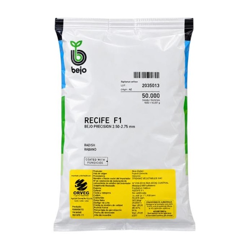 [BEJO] RABANITO BEJO RECIFE F1 X 50 MIL SEMILLAS -2.50-2.75