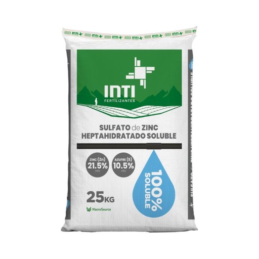 [FRT-ZINC] SULFATO DE ZINC HEPTAHIDRATADO SOLUBLE X 25 KG INTI