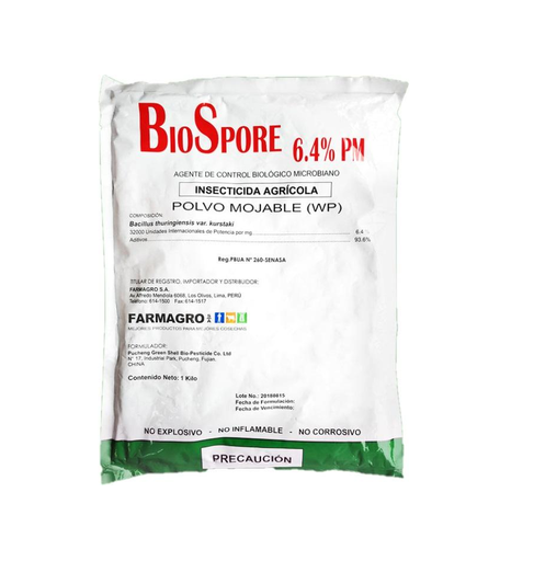 [01FAG005] BIOSPORE 6.4 P.M. X 1 KG (Bacillus Thuringiensis - Kurstaki)