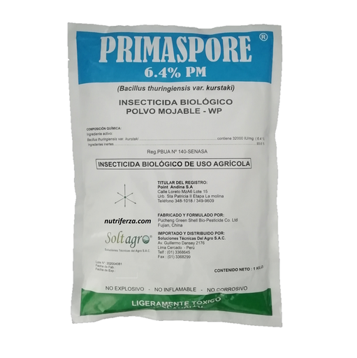 [01SOL161] PRIMASPORE 6.4 PM X 1 KG (Bacillus Thuringiensis-Kurstaki)